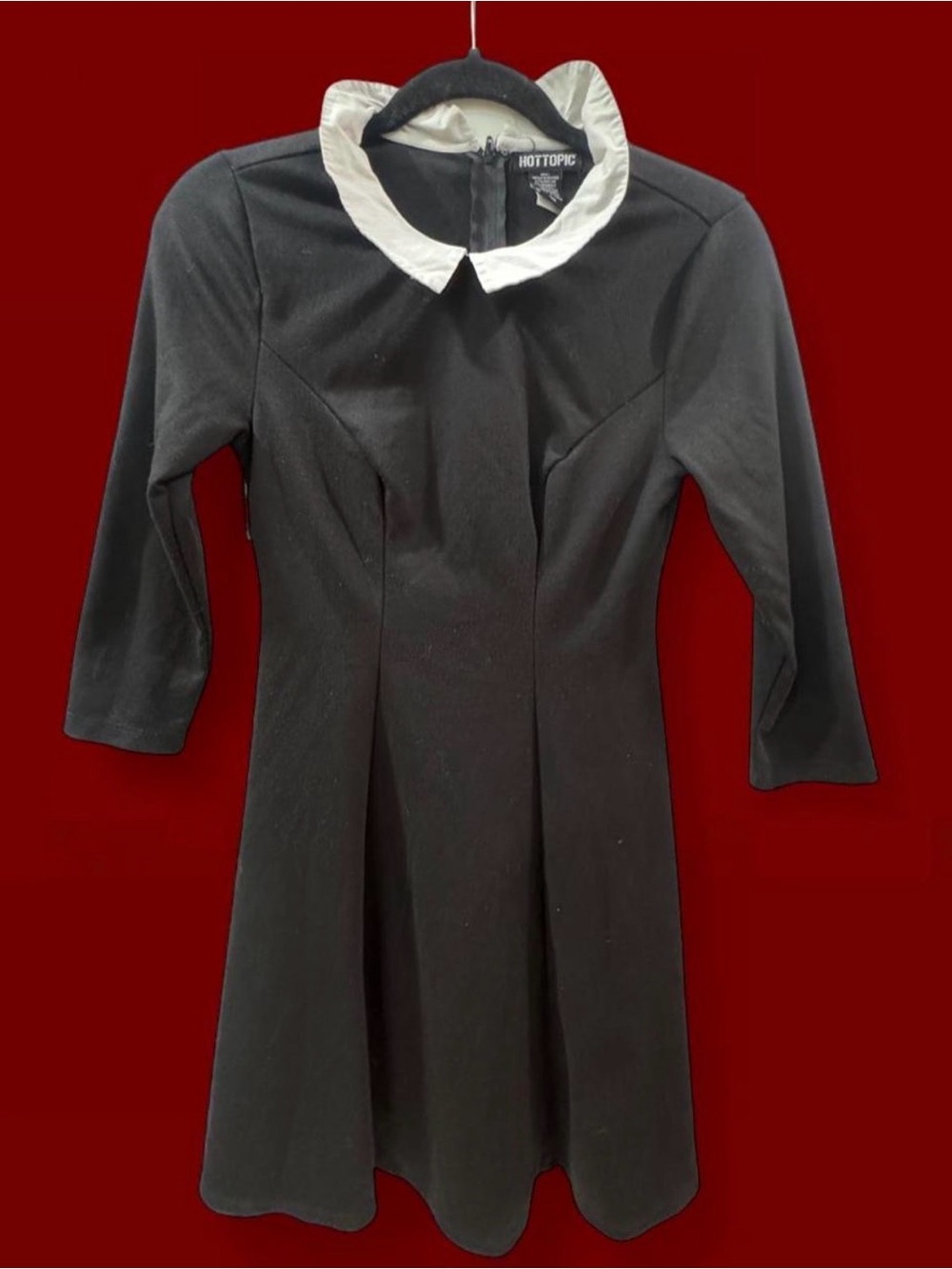 Hot Topic Wednesday Addams Peter Pan Collar Skater Dress Black Size Small